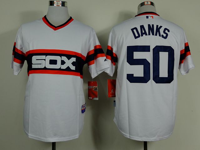 Men Chicago White Sox #50 Danks White MLB Jerseys